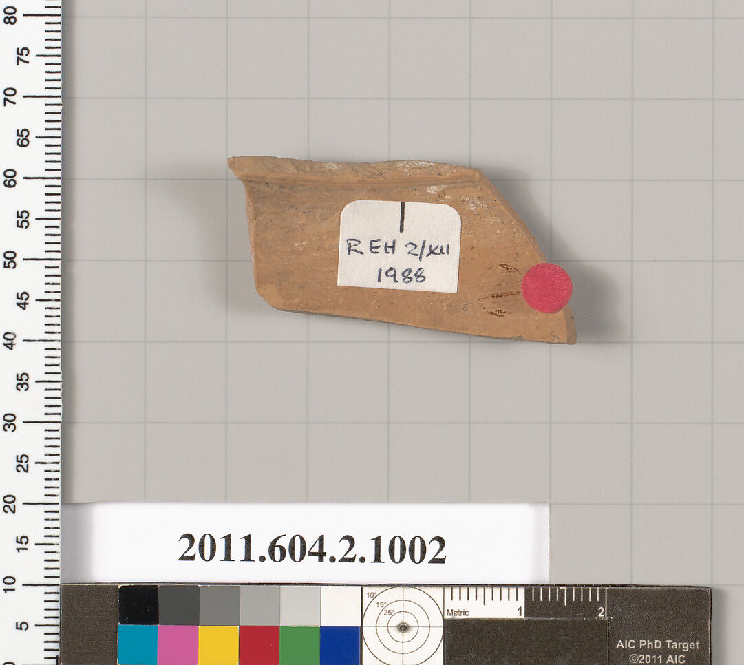 Terracotta fragment of an oinochoe (jug), Terracotta, Greek, Attic