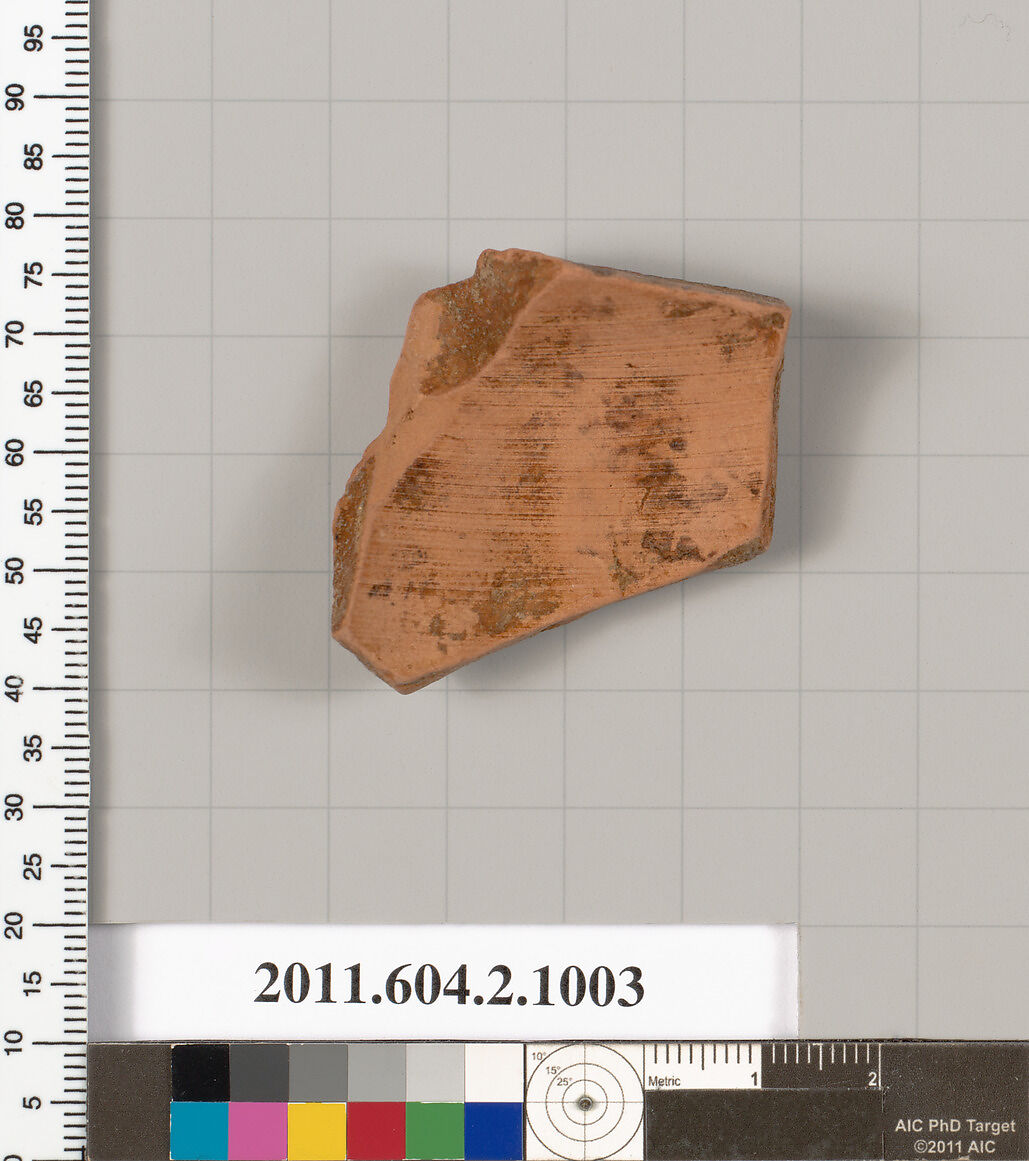 Terracotta fragment of an oinochoe (jug), Terracotta, Greek, Attic