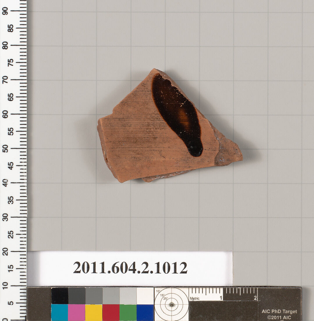 Terracotta fragment of an oinochoe (jug), Terracotta, Greek, Attic
