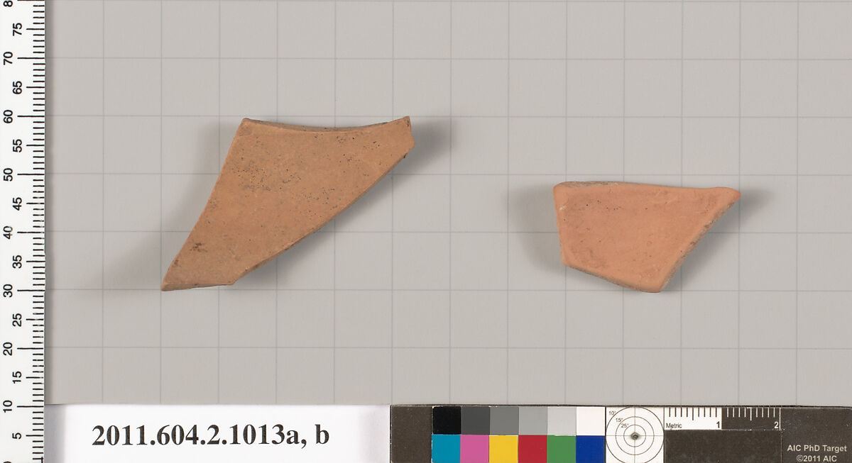 Terracotta fragments of oinochoai (jugs), Terracotta, Greek, Attic