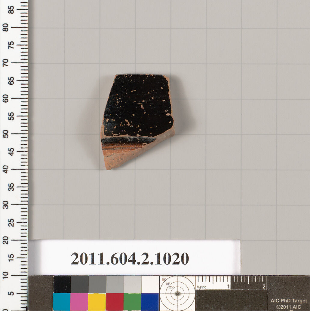 Terracotta rim fragment of an oinochoe (jug)?, Terracotta, Greek, Attic
