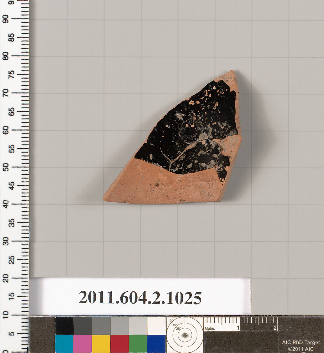 Terracotta fragment of an oinochoe (jug), Terracotta, Greek, Attic