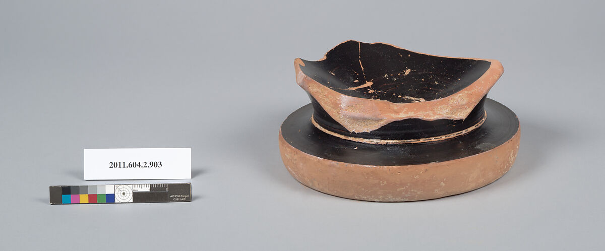 Terracotta fragment of a bell-krater (bowl for mixing wine and water), Terracotta, Greek, Attic