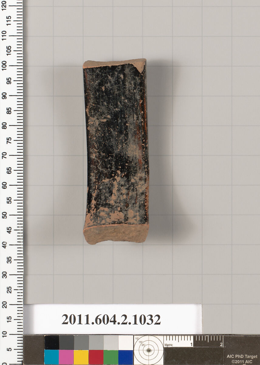Terracotta fragment of an oinochoe (jug), Terracotta, Greek, Attic