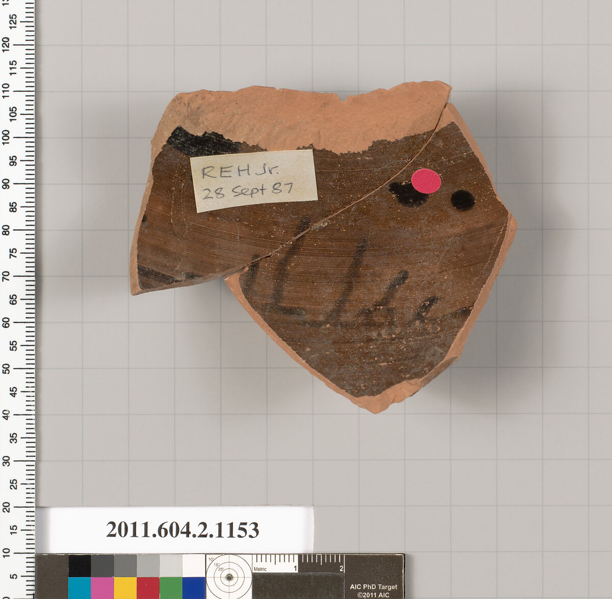 Terracotta fragment of an oinochoe (jug) ?, Terracotta, Greek, Attic