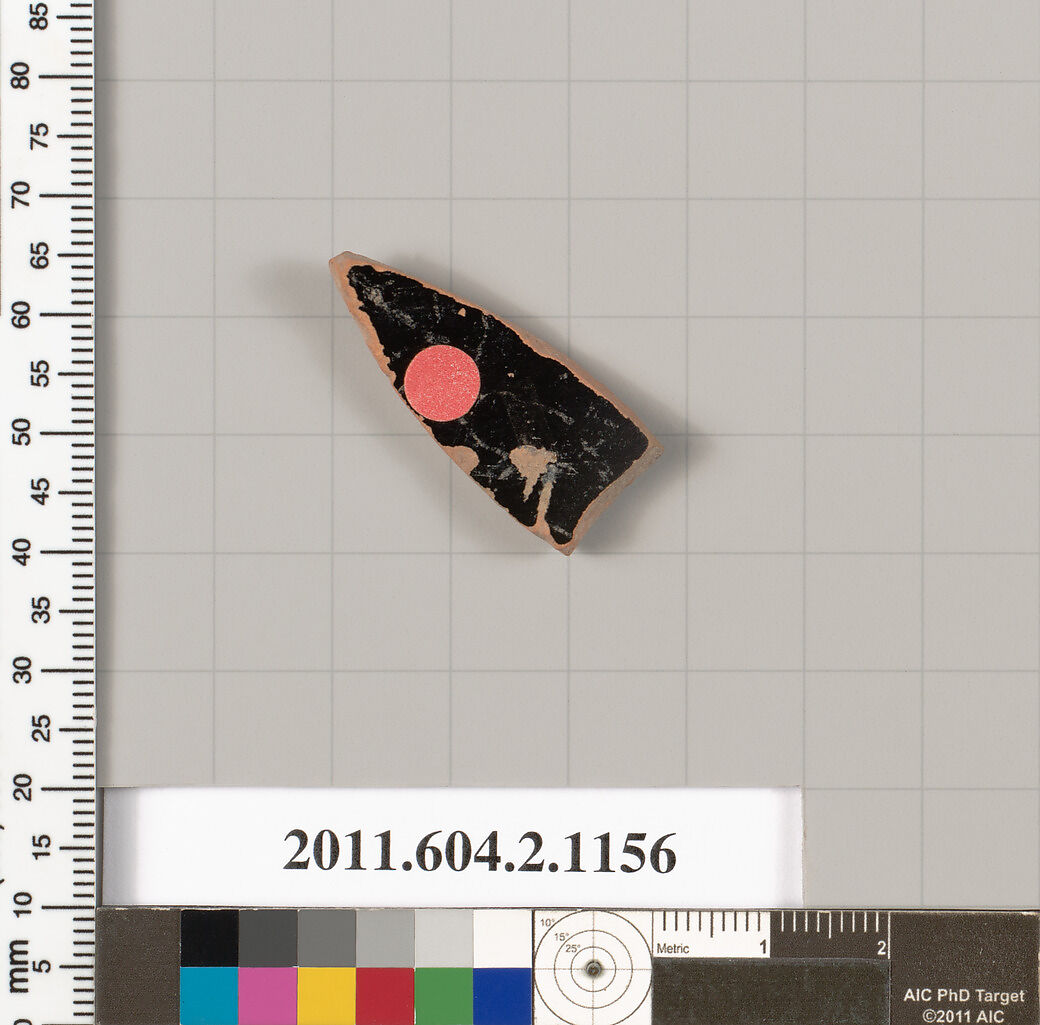Terracotta fragment of an oinochoe (jug)?, Terracotta, Greek, Attic