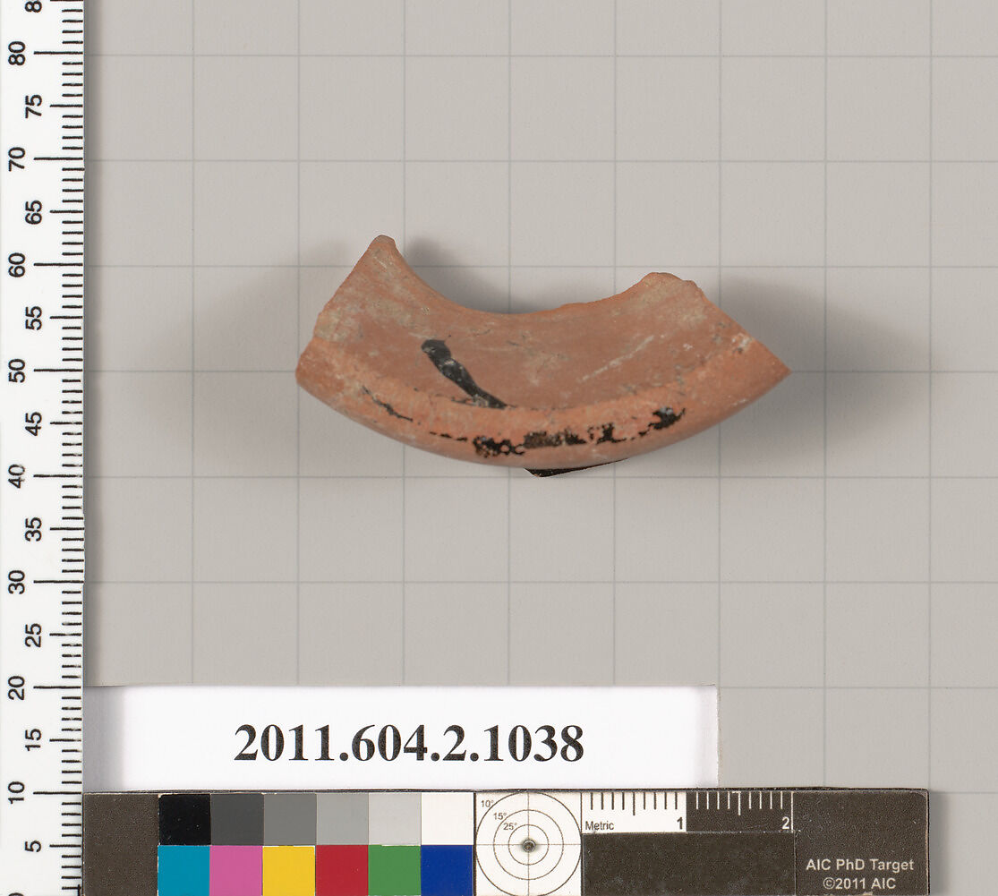 Terracotta fragment of an oinochoe (jug), Terracotta, Greek, Attic