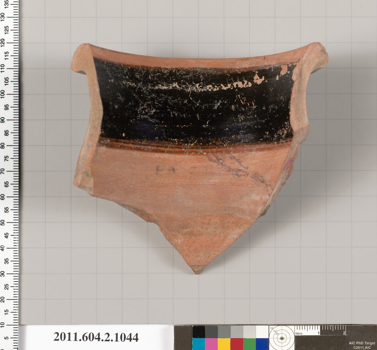 Terracotta fragment of a pelike (jar), Terracotta, Greek, Attic
