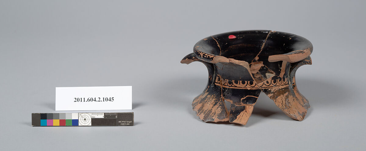 Terracotta fragment of a pelike (jar), Terracotta, Greek, Attic
