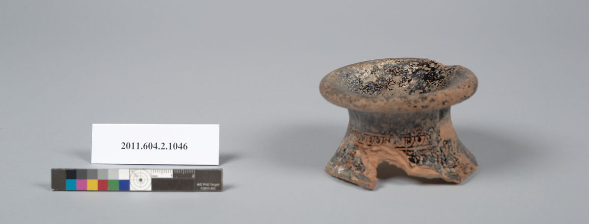 Terracotta fragment of a pelike (jar), Terracotta, Greek, Attic
