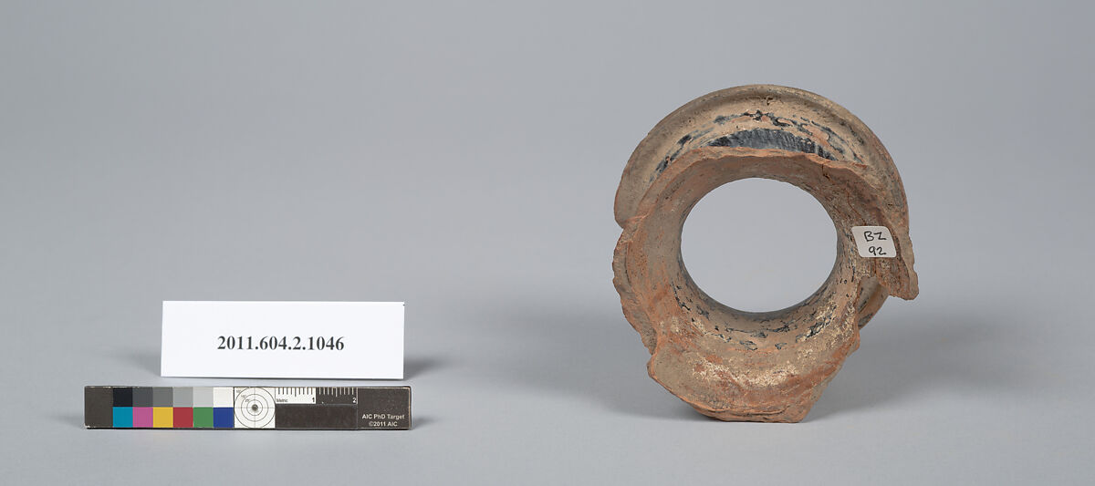 Terracotta fragment of a pelike (jar), Terracotta, Greek, Attic