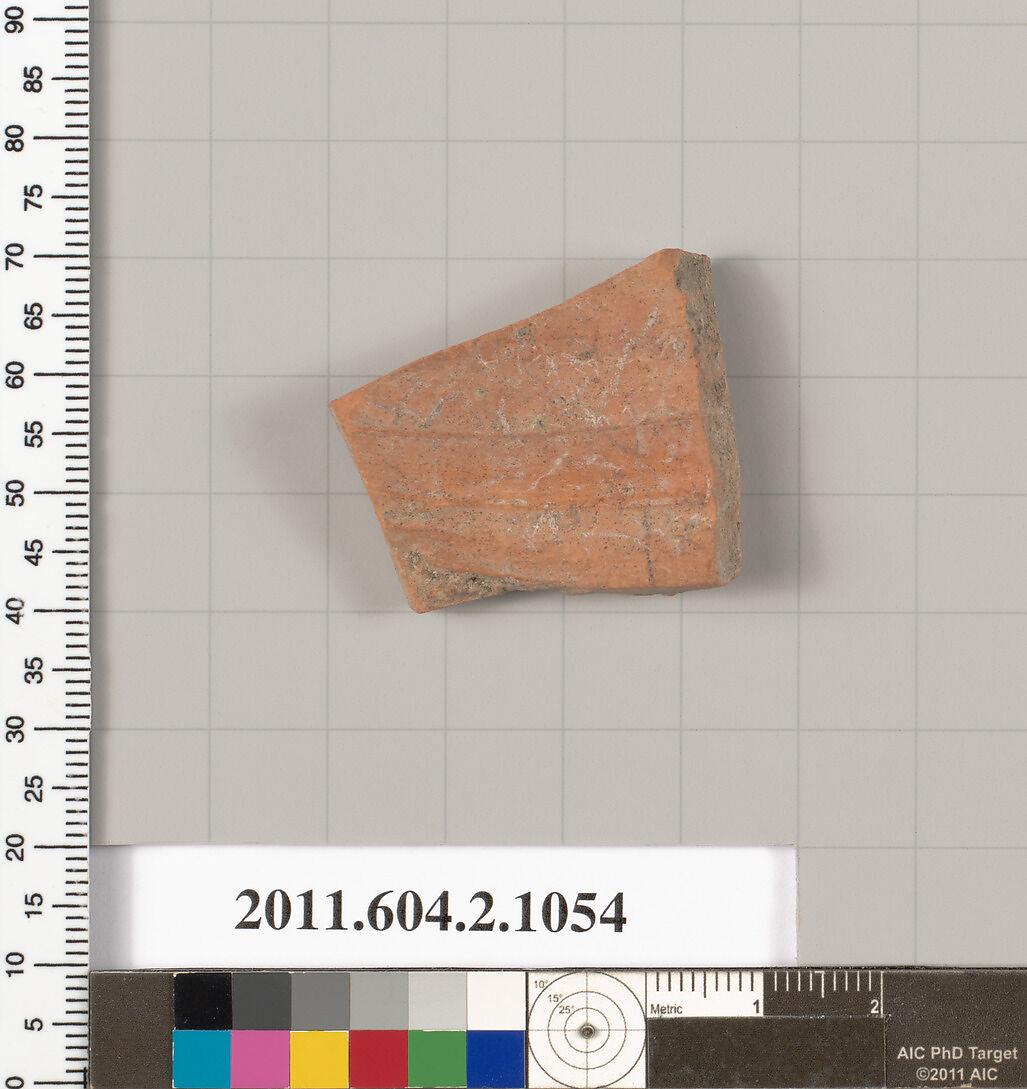 Terracotta fragment of a pelike (jar), Terracotta, Greek, Attic