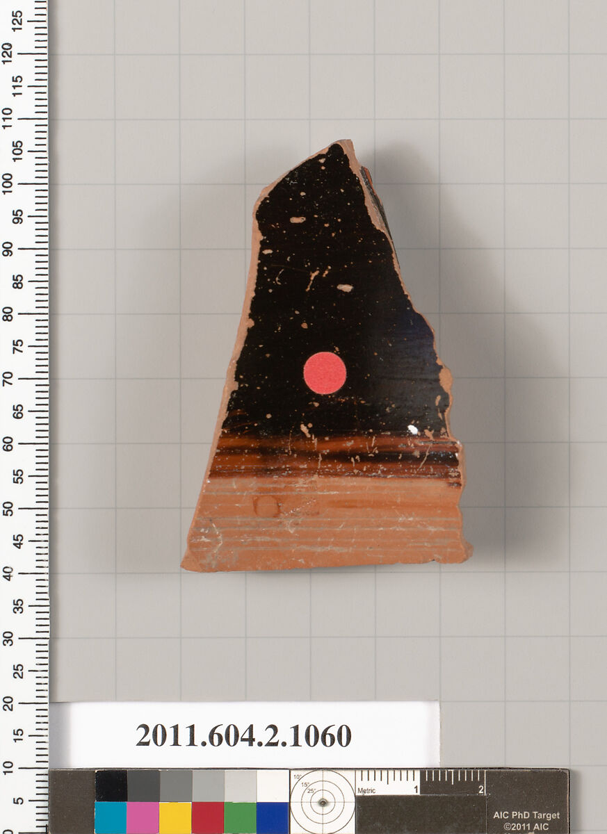 Terracotta fragment of a pelike (jar), Terracotta, Greek, Attic