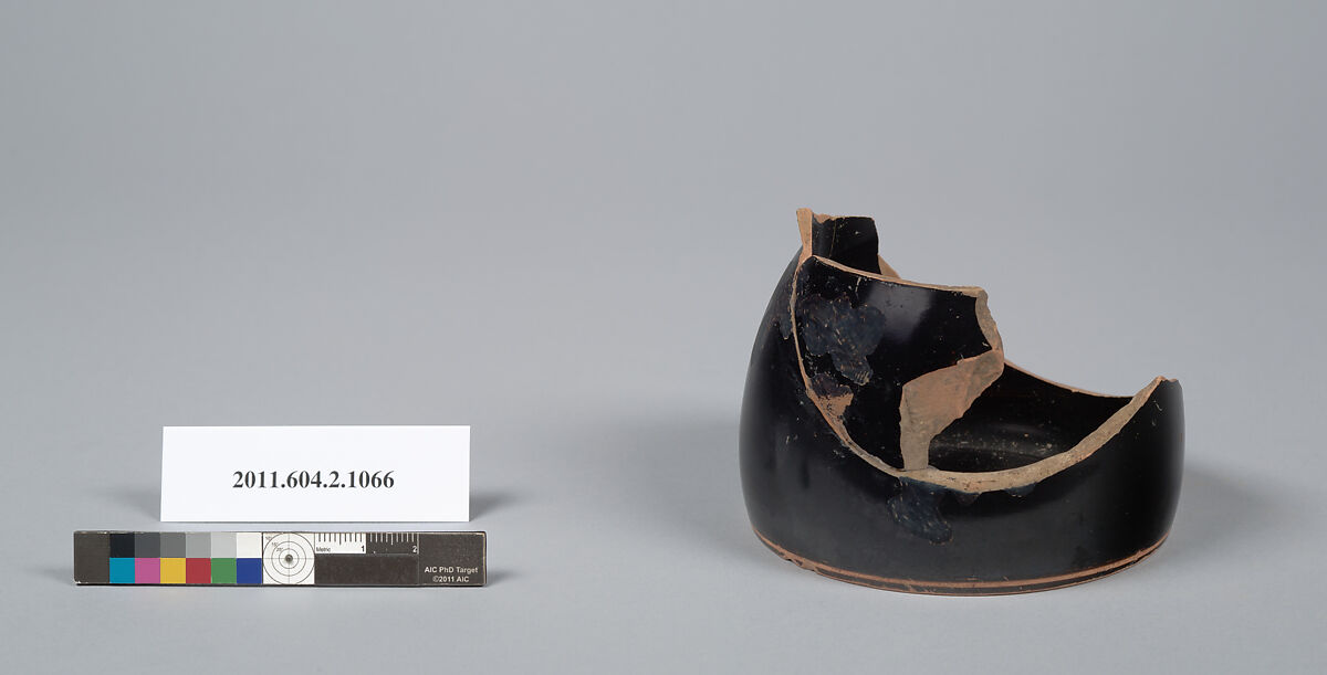 Terracotta fragment of a mug, oinochoe, shape 8, Terracotta, Greek, Attic