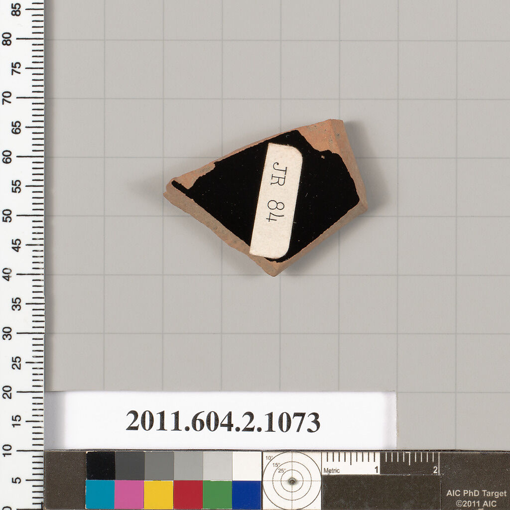 Terracotta fragment of an open shape, Terracotta, Greek, Attic