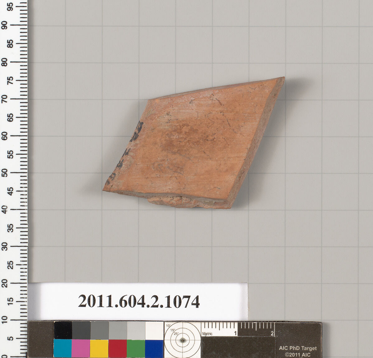 Terracotta fragment of a closed shape, Terracotta, Greek, Attic