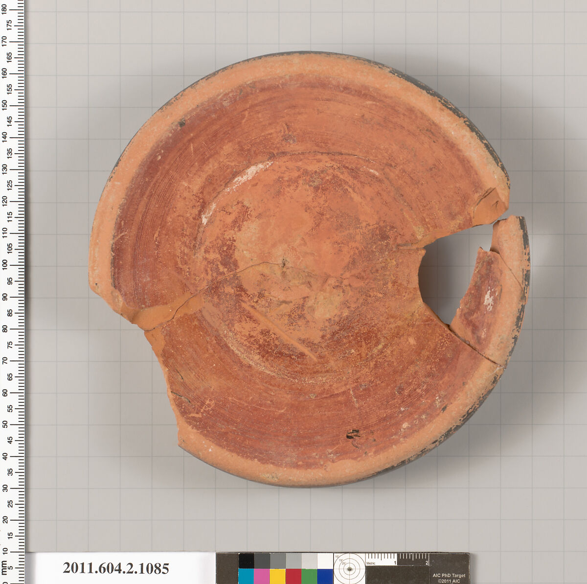 Terracotta fragment of a hydria (water jar) or terracotta fragment of a pelike (jar), Terracotta, Greek, Attic
