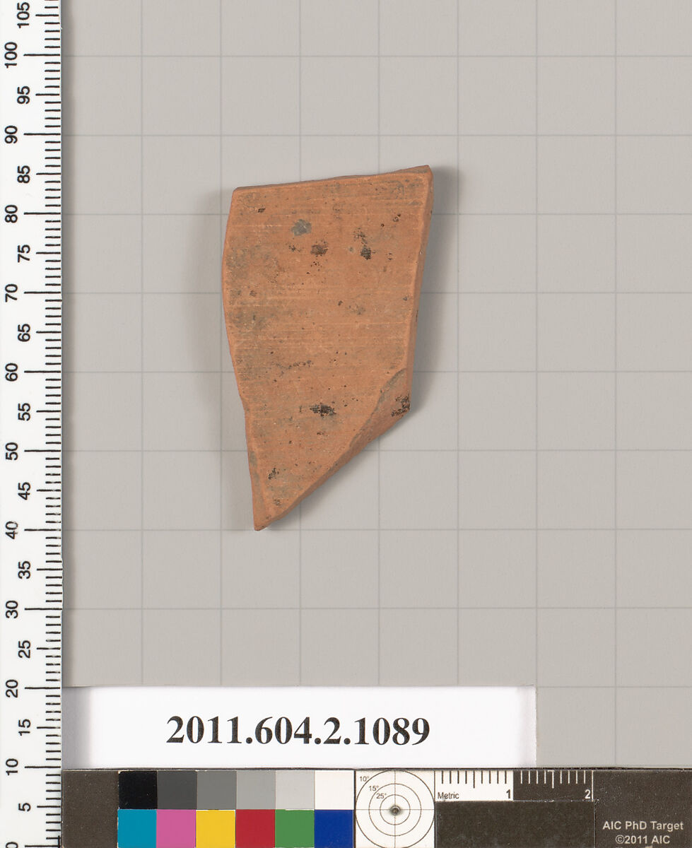 Terracotta fragment of a lekythos (oil flask)?, Terracotta, Greek, Attic