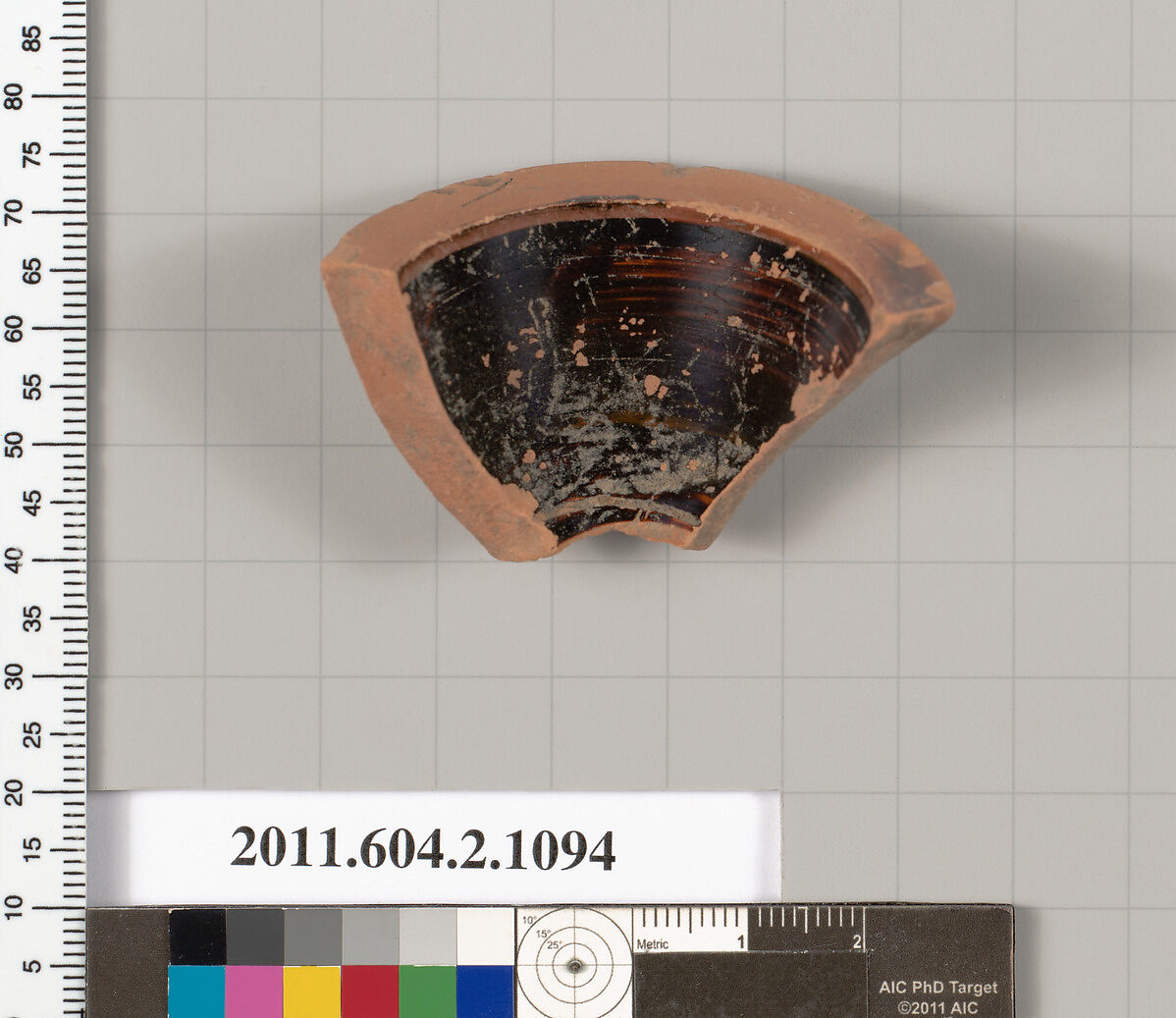 Terracotta fragment of a lekythos (oil flask), Terracotta, Greek, Attic