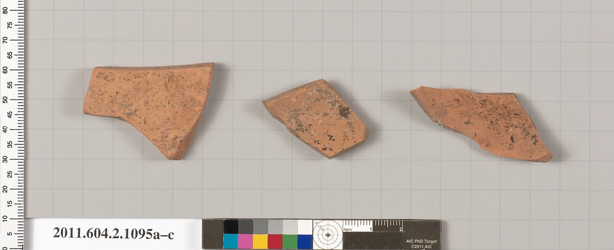 Terracotta fragments of lekythoi (oil flasks), Terracotta, Greek, Attic