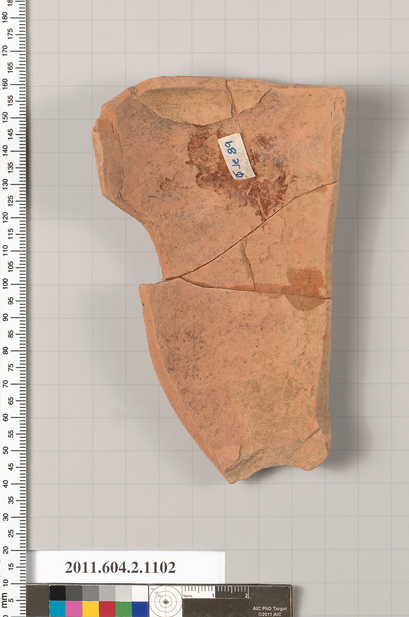 Terracotta fragment of a lekythos (oil flask), Terracotta, Greek, Attic