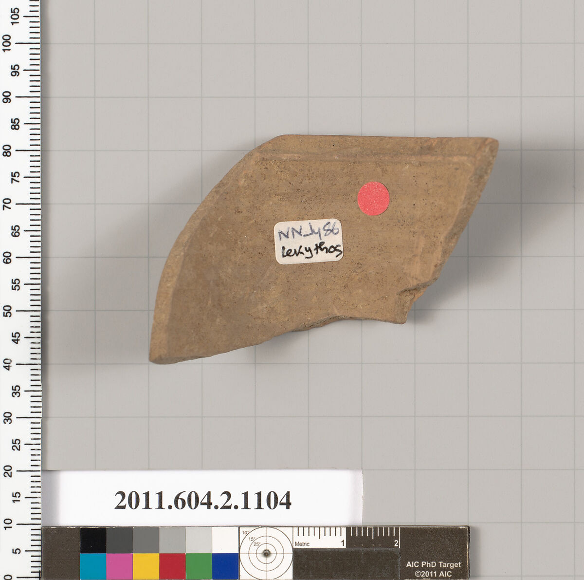 Terracotta fragment of a lekythos (oil flask), Terracotta, Greek, Attic