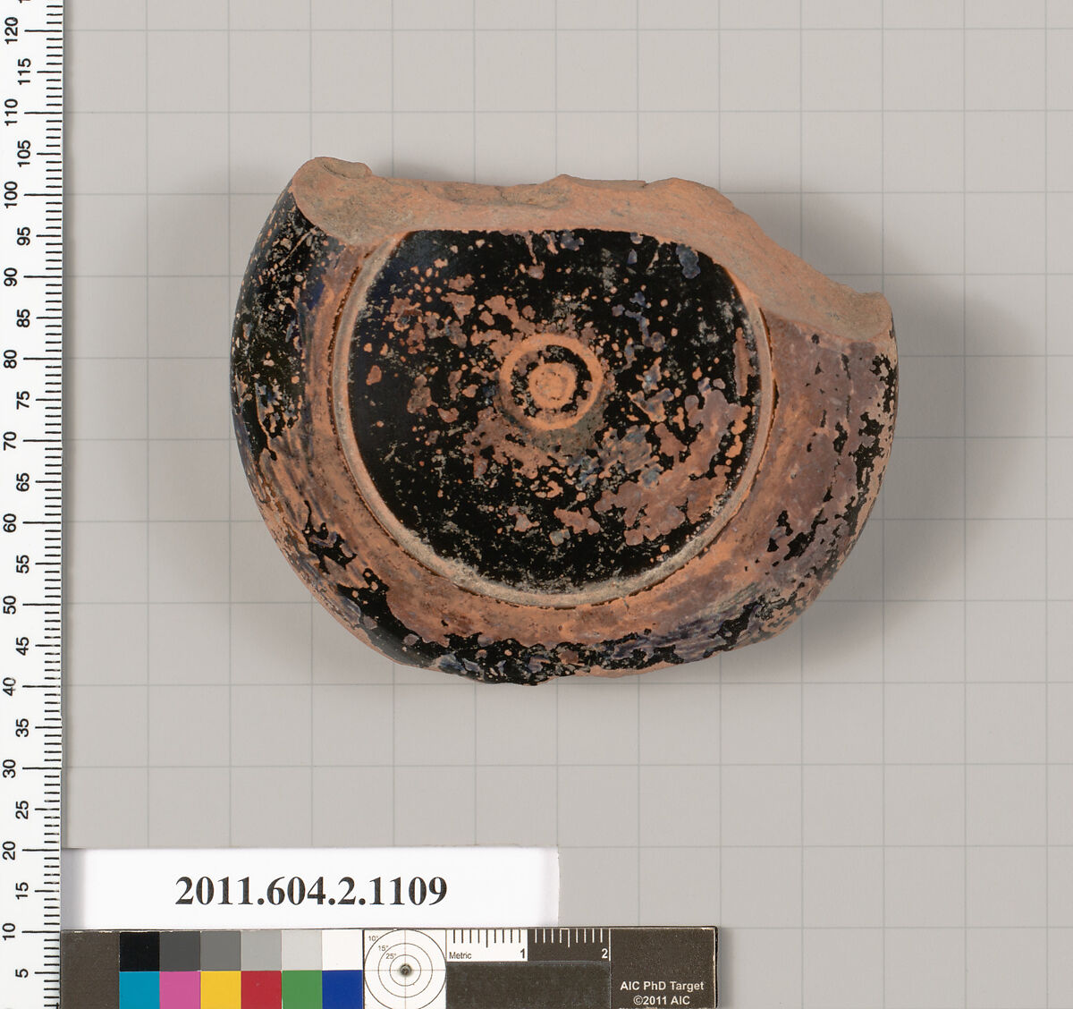 Terracotta fragment of a standlet, Terracotta, Greek, Attic