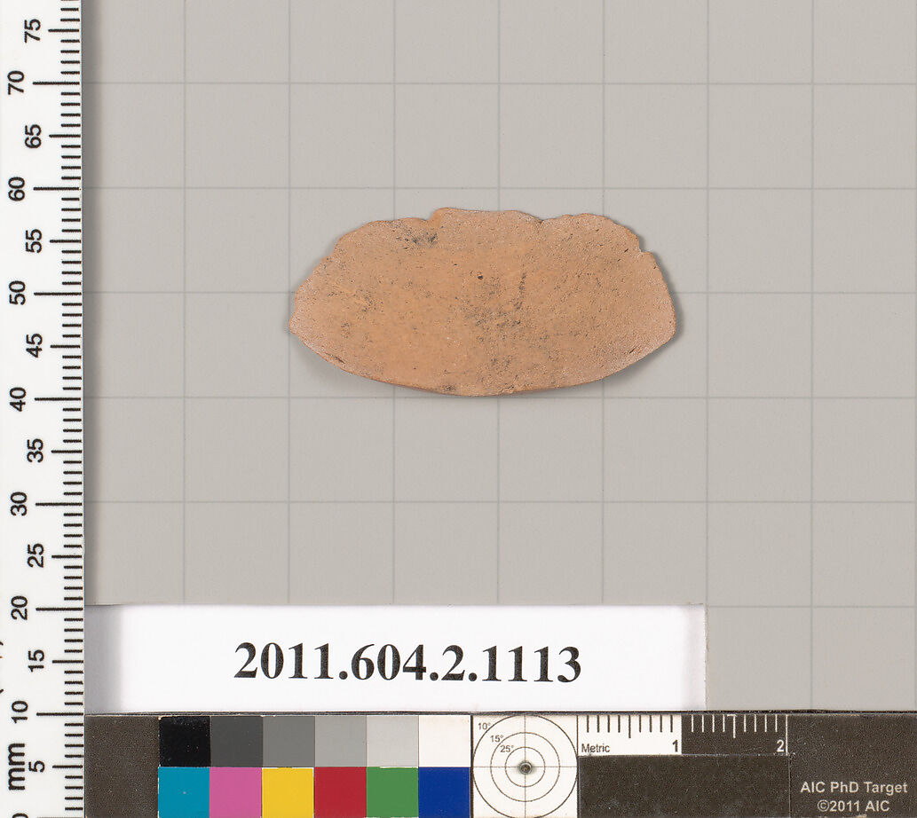 Terracotta fragment of a lekythos (oil flask), Terracotta, Greek, Attic