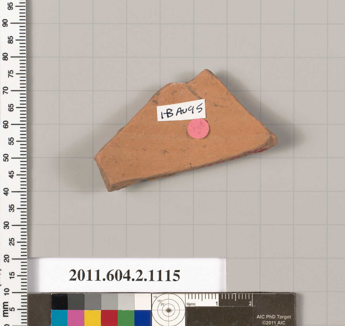 Terracotta fragment of a lekythos (oil flask)?, Terracotta, Greek, Attic