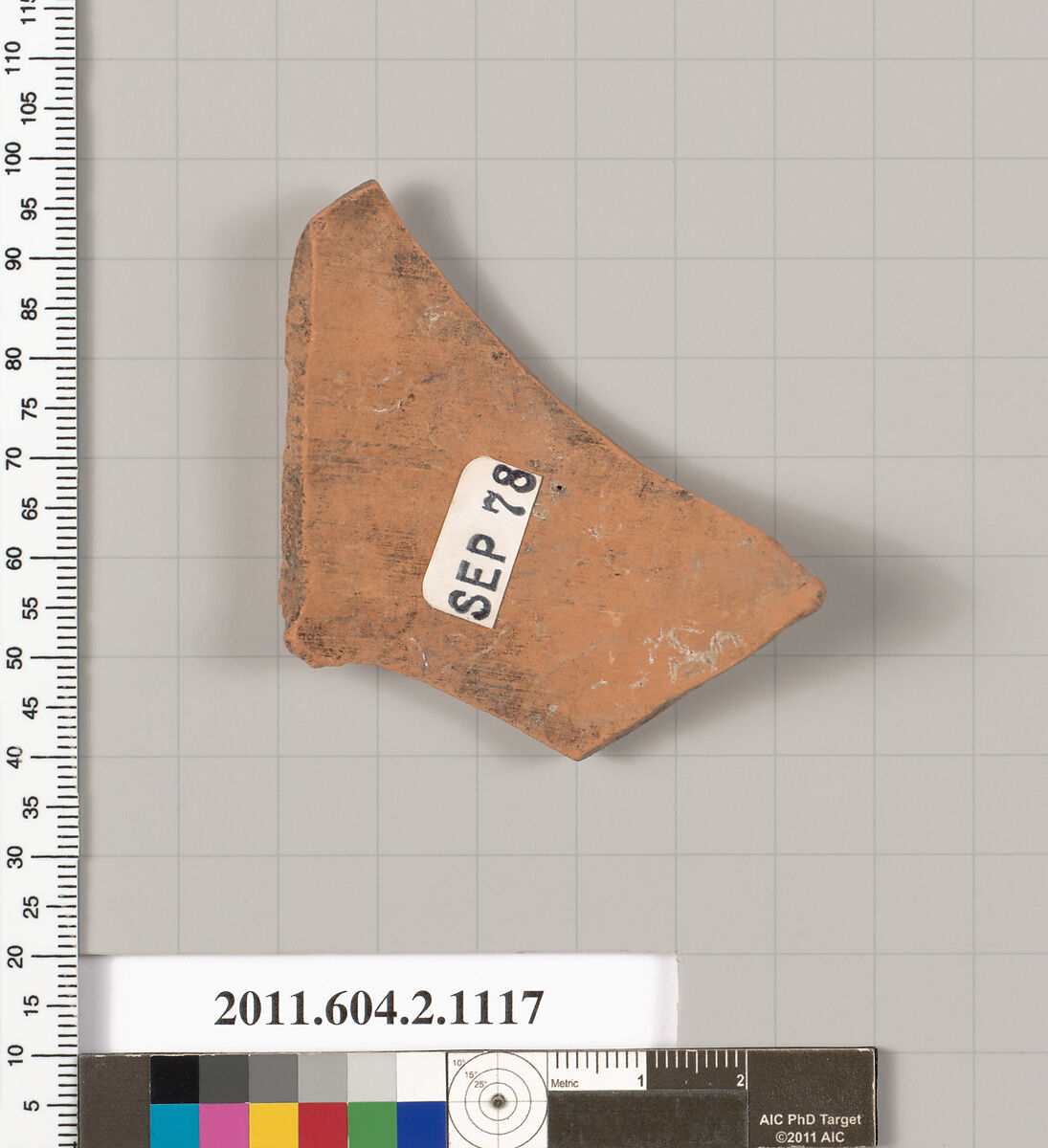 Terracotta fragment of a lekythos (oil flask), Terracotta, Greek, Attic