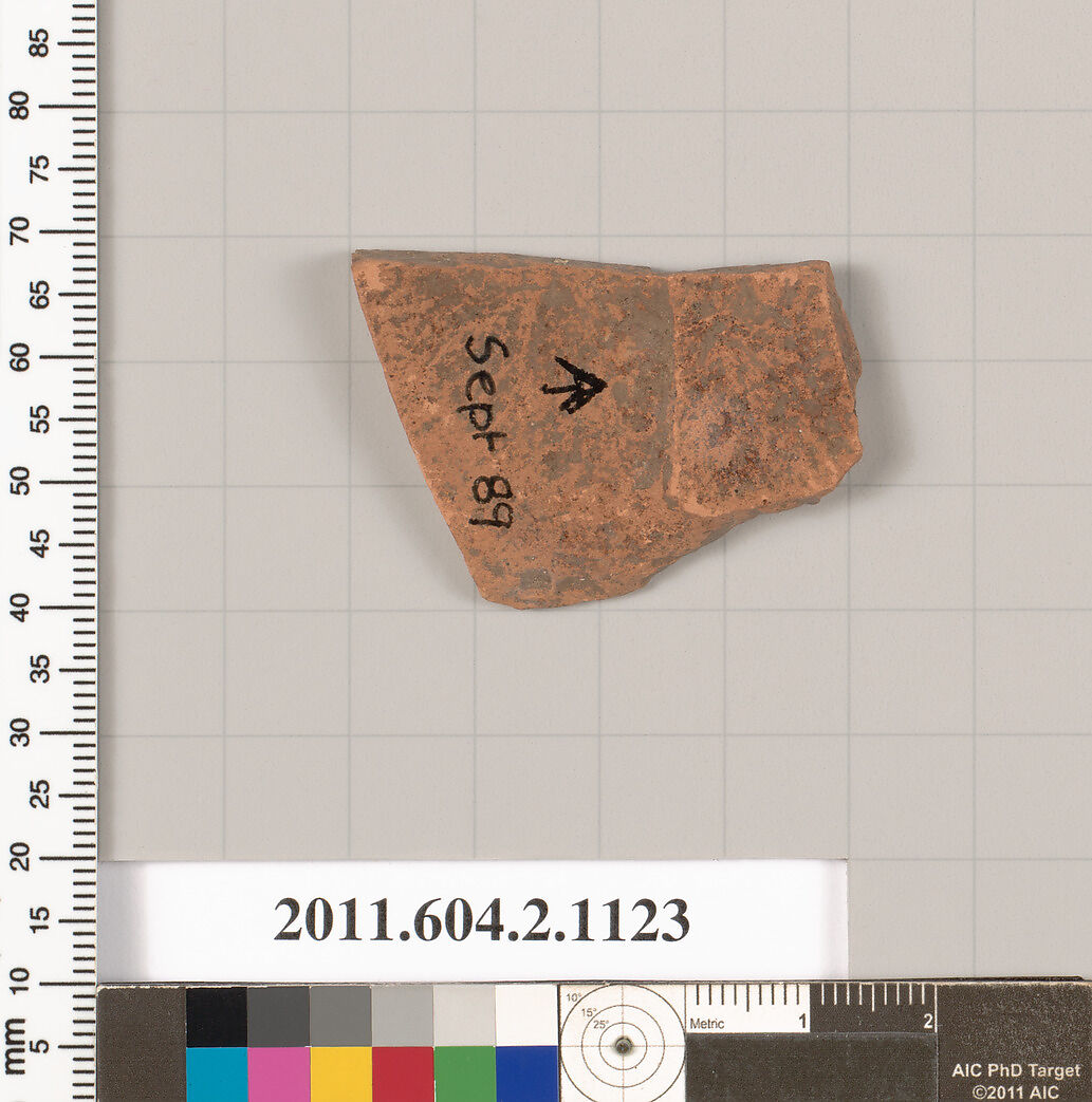 Terracotta fragment of a lekythos (oil flask)?, Terracotta, Greek, Attic