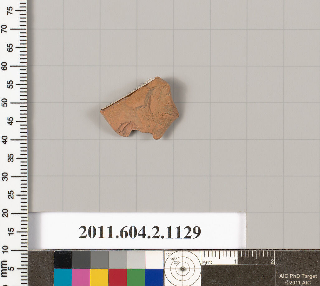 Terracotta fragment of a lekythos (oil flask)?, Terracotta, Greek, Attic