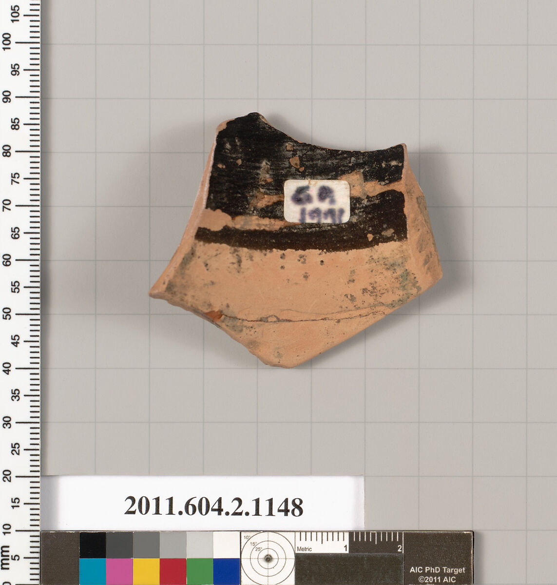 Terracotta fragment of an oinochoe: chous (jug), Terracotta, Greek, Attic