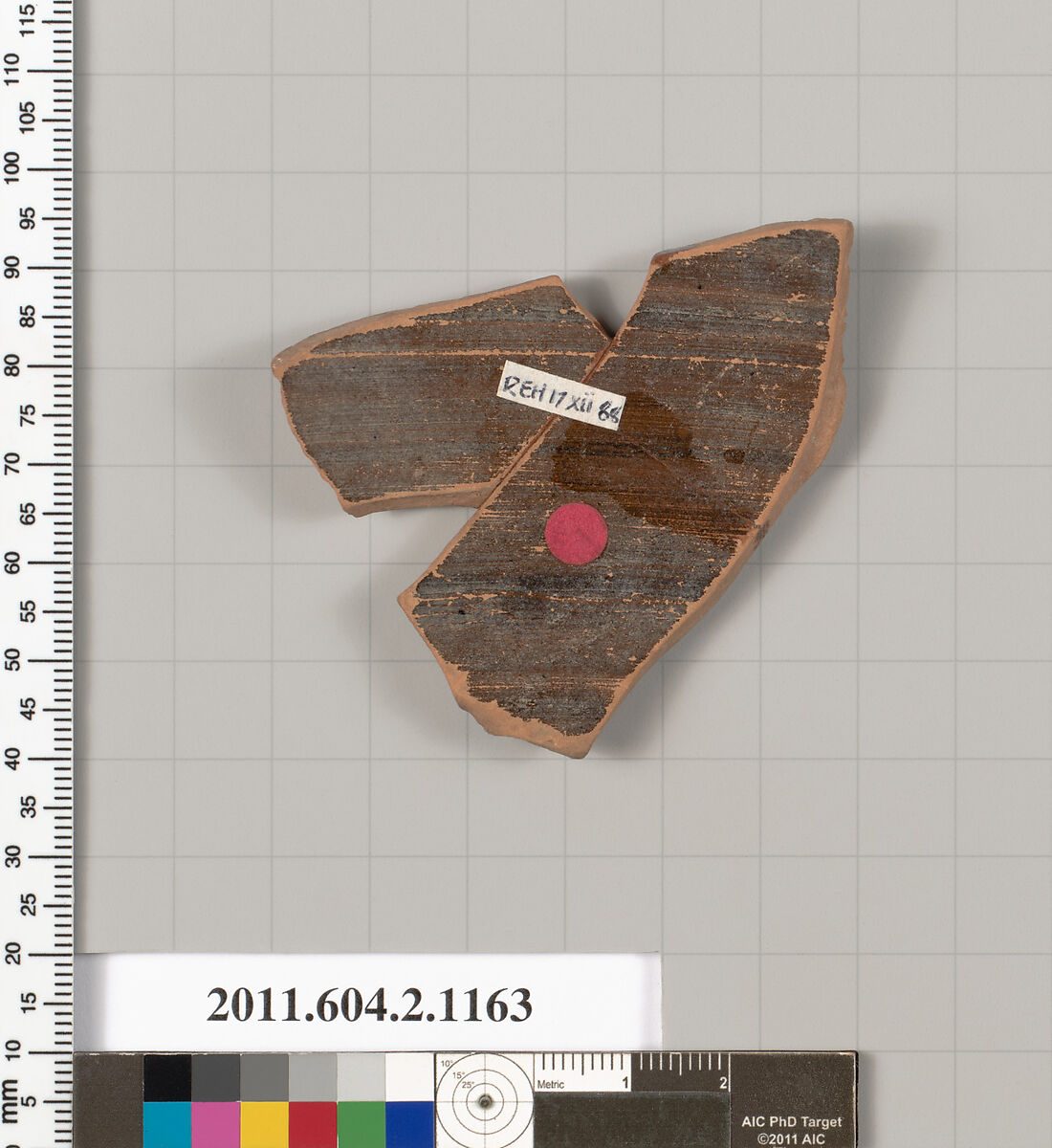 Terracotta fragment of a skyphos (deep drinking cup), Terracotta, Greek, Attic