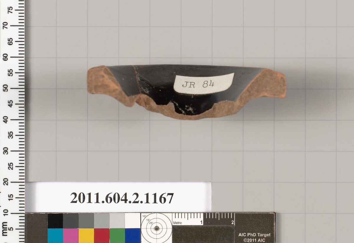 Terracotta fragment of an oinochoe (jug), Terracotta, Greek, Attic