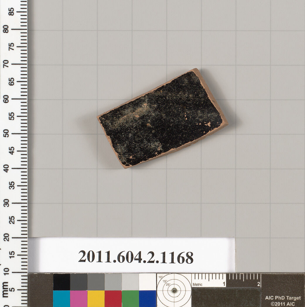 Terracotta fragment of a skyphos (deep drinking cup)?, Terracotta, Greek, Attic