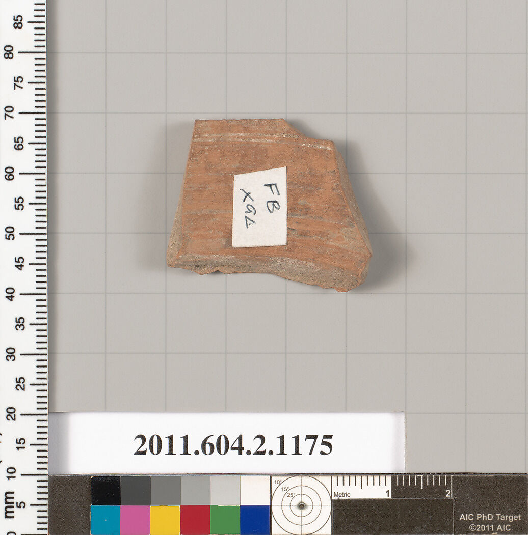 Terracotta fragment of an oinochoe (jug)?, Terracotta, Greek, Attic
