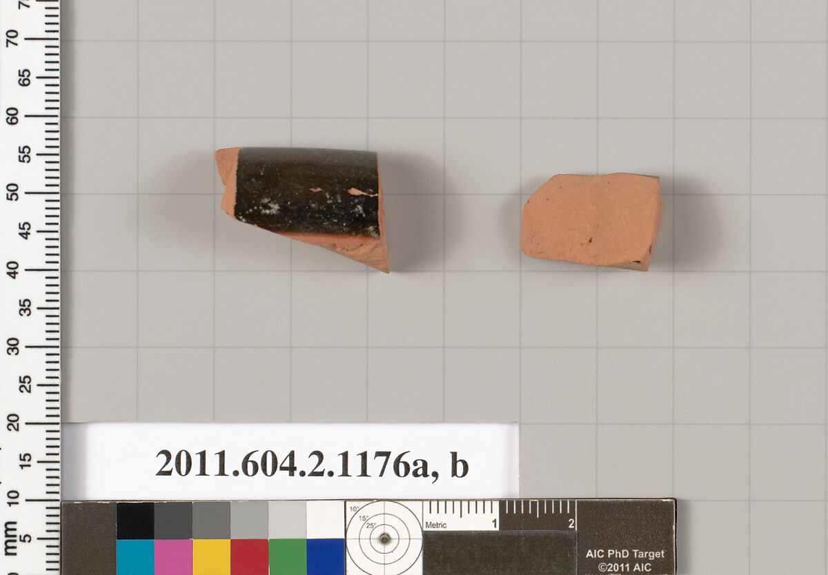 Terracotta fragments of a skyphos (deep drinking cup)?, Terracotta, Greek, Attic