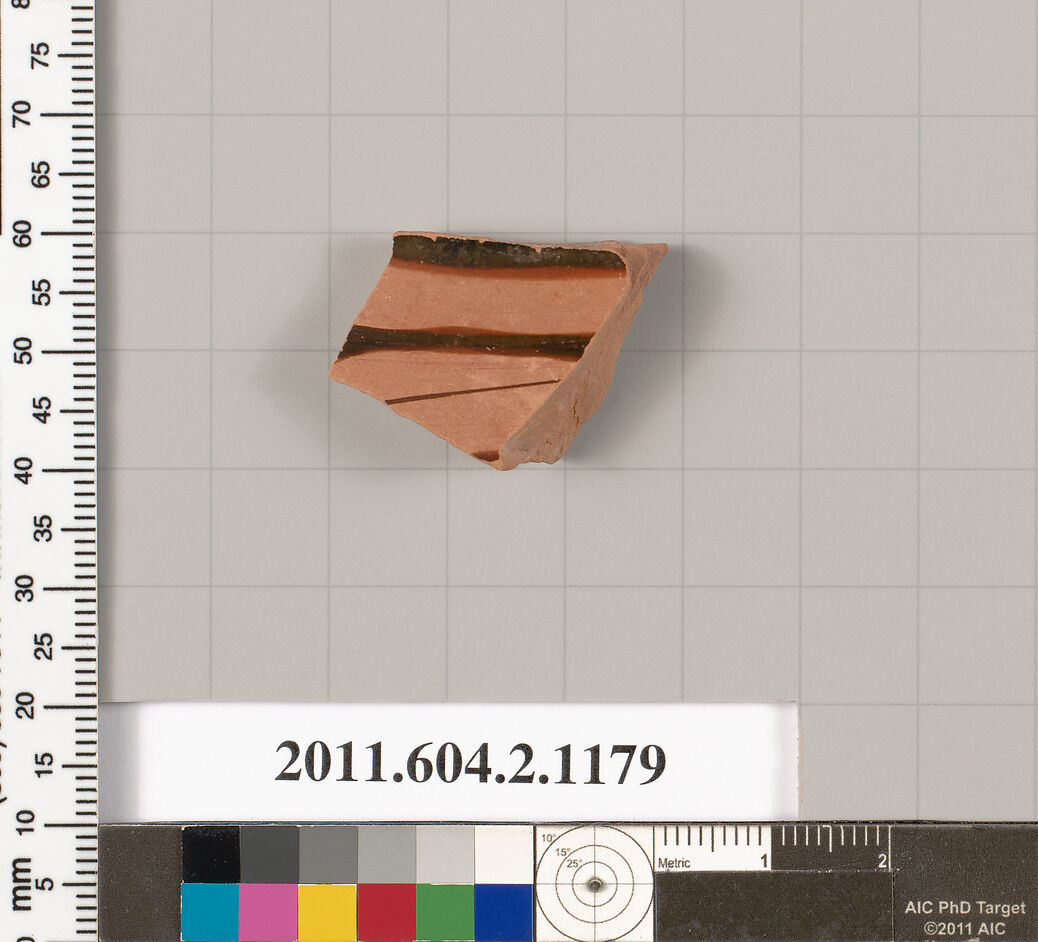 Terracotta fragment of a bell-krater (bowl for mixing wine and water)?, Terracotta, Greek, Attic 