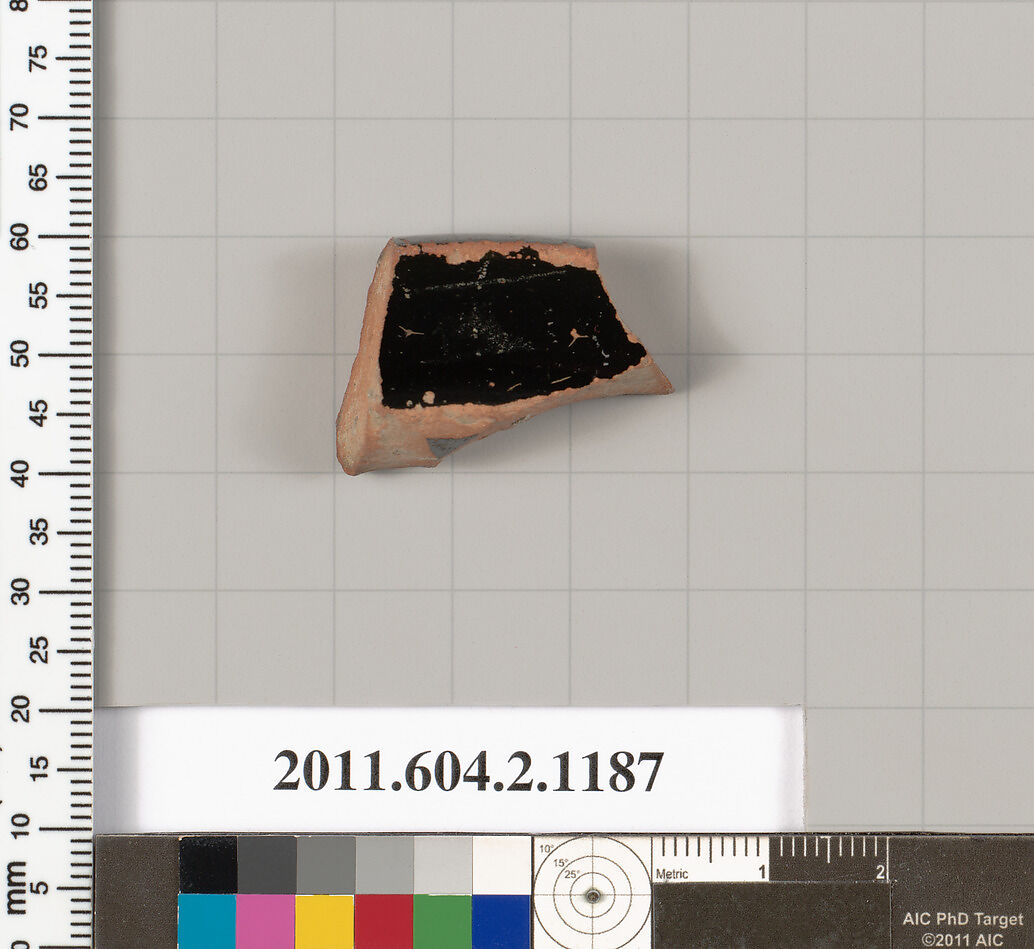 Terracotta fragment from an undetermined shape, Terracotta, Greek, Attic