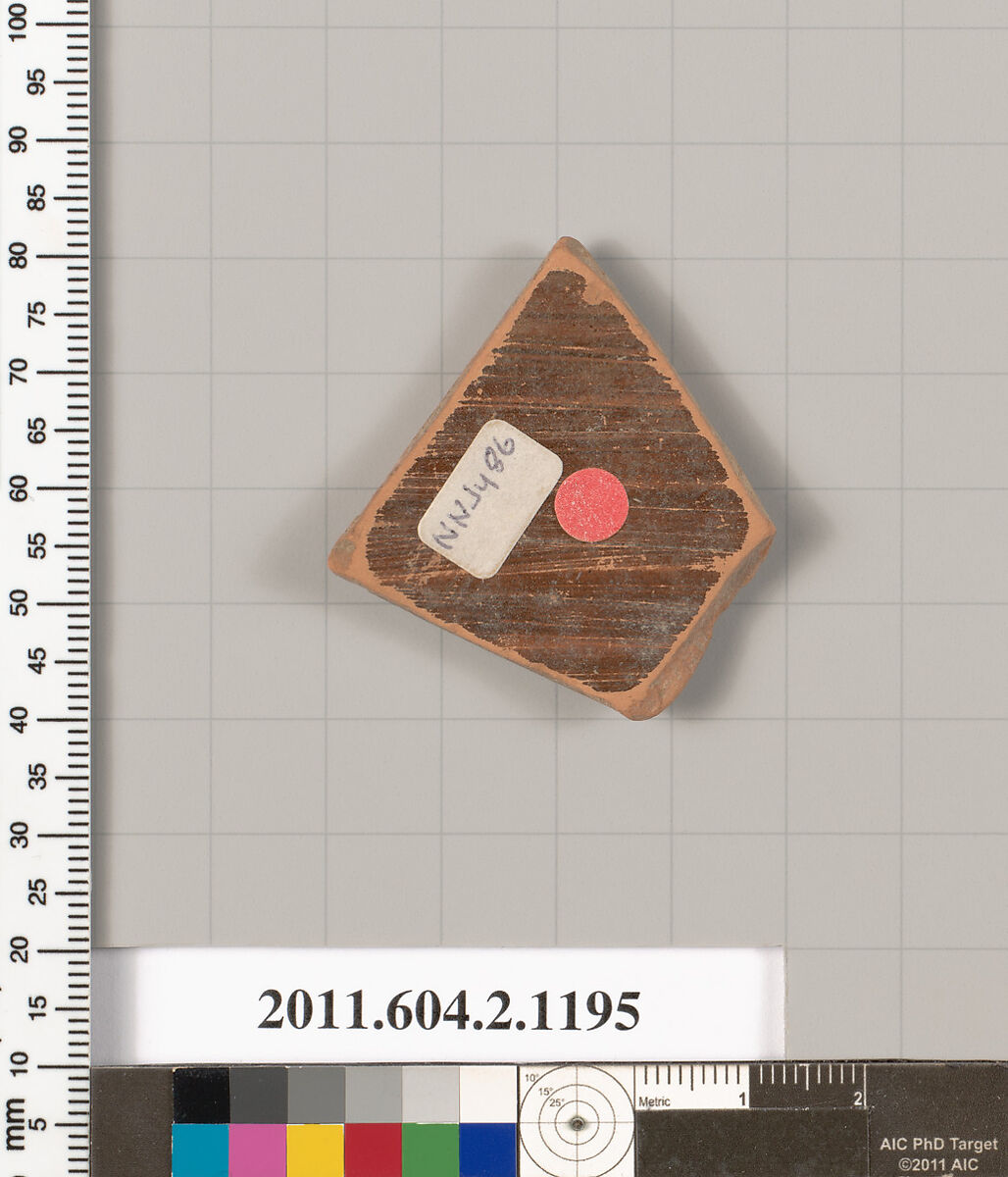 Terracotta fragment of an oinochoe: chous (jug)?, Terracotta, Greek, Attic