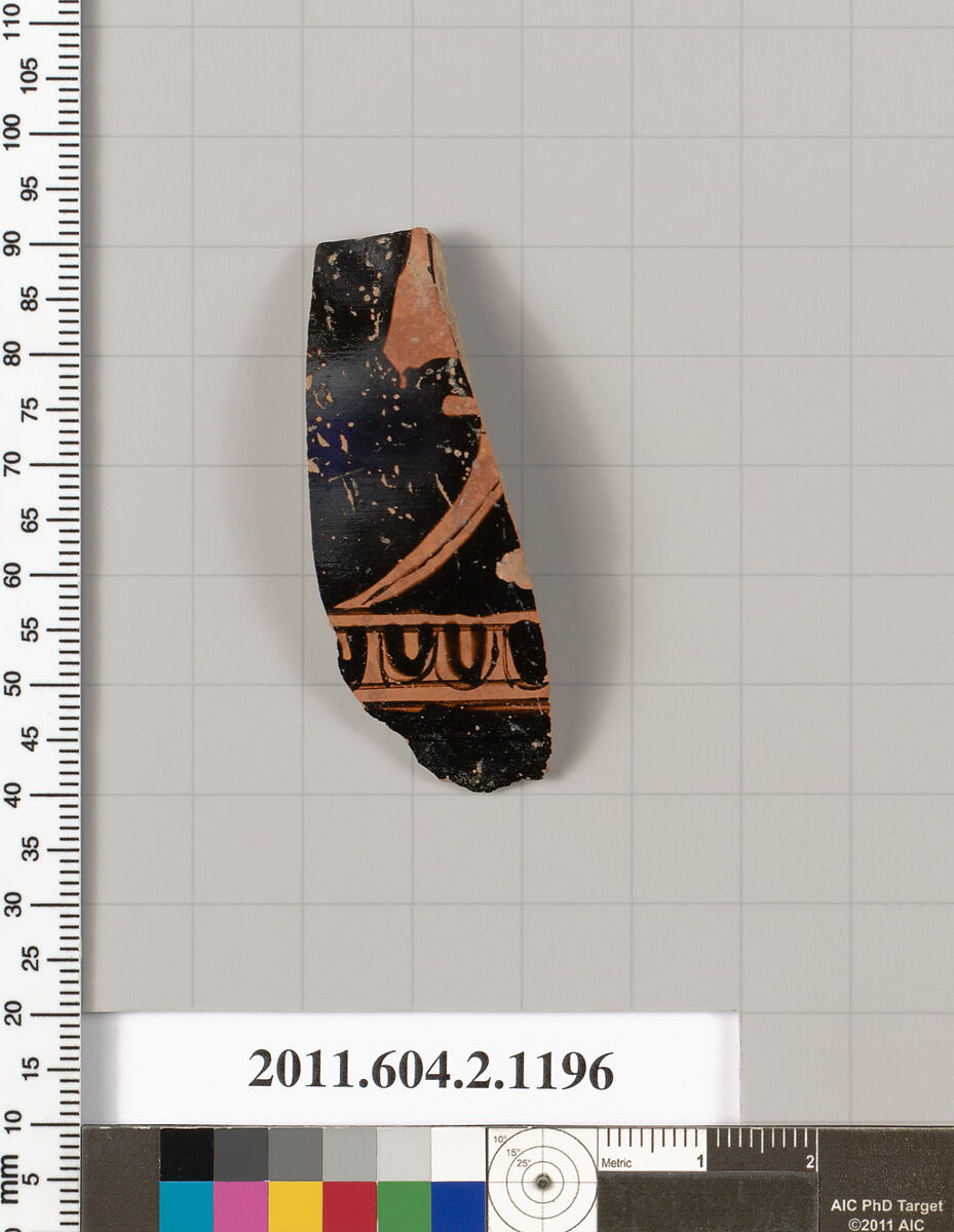 Terracotta fragment of a squat lekythos (oil flask)?, Terracotta, Greek, Attic 