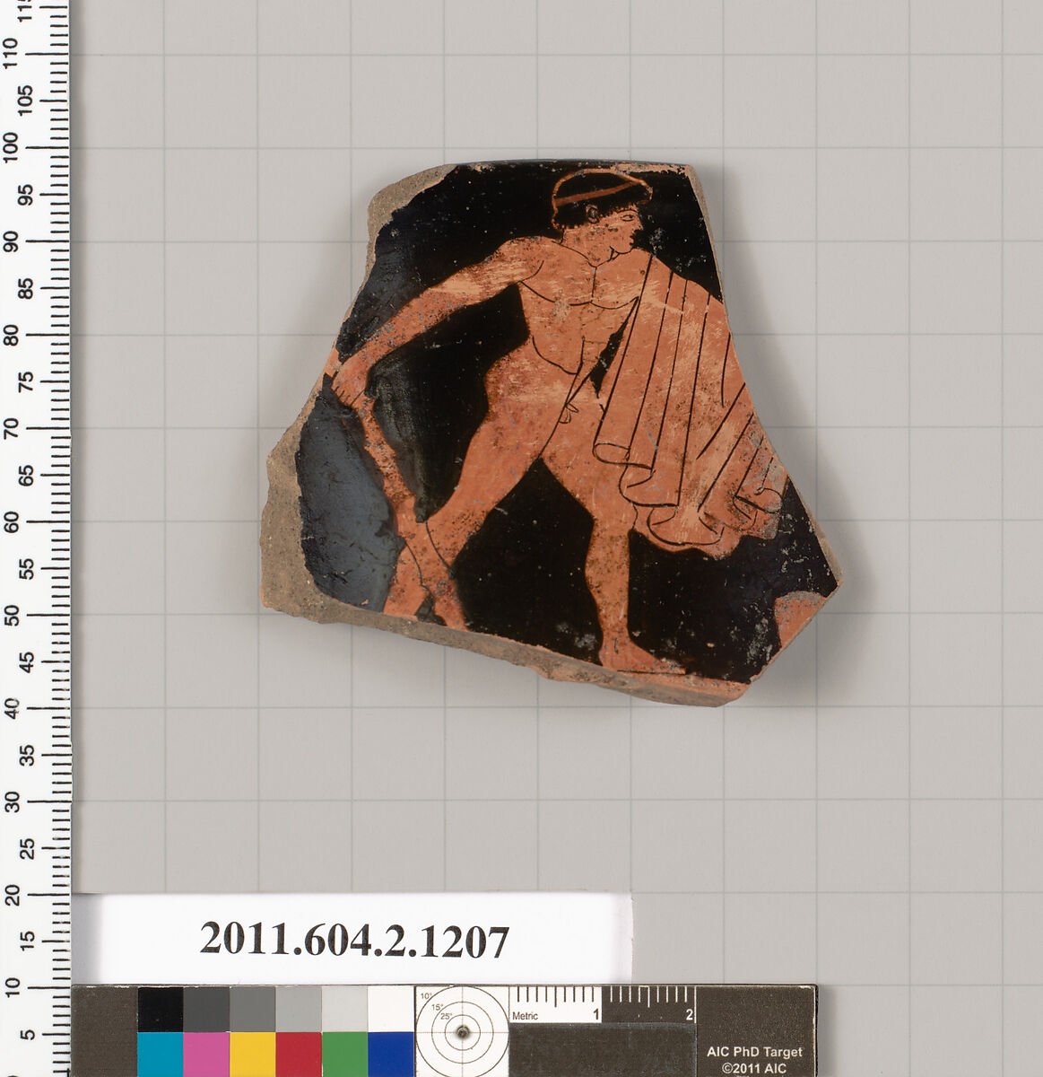 Terracotta fragment from a kantharos: head vase, Terracotta, Greek, Attic 