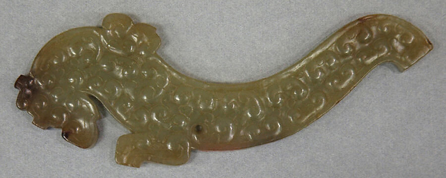 Pendant in the Shape of a Dragon, Jade (nephrite), China 