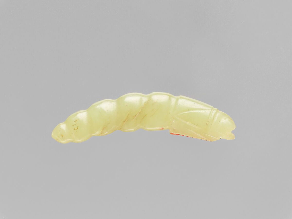 Pendant in the shape of a silk worm, Jade (nephrite), China