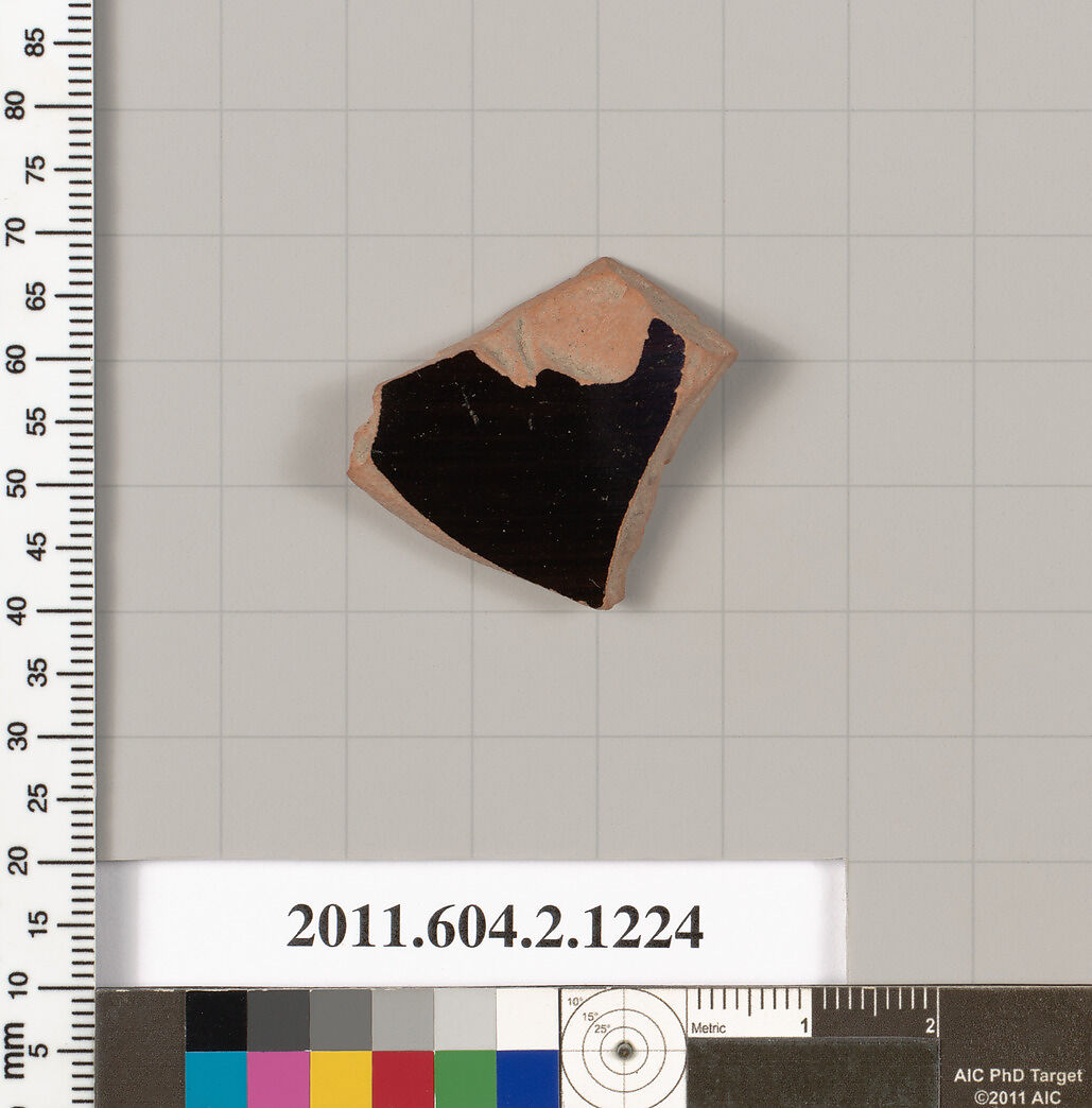 Terracotta fragment from a kantharos: head vase?, Terracotta, Greek, Attic