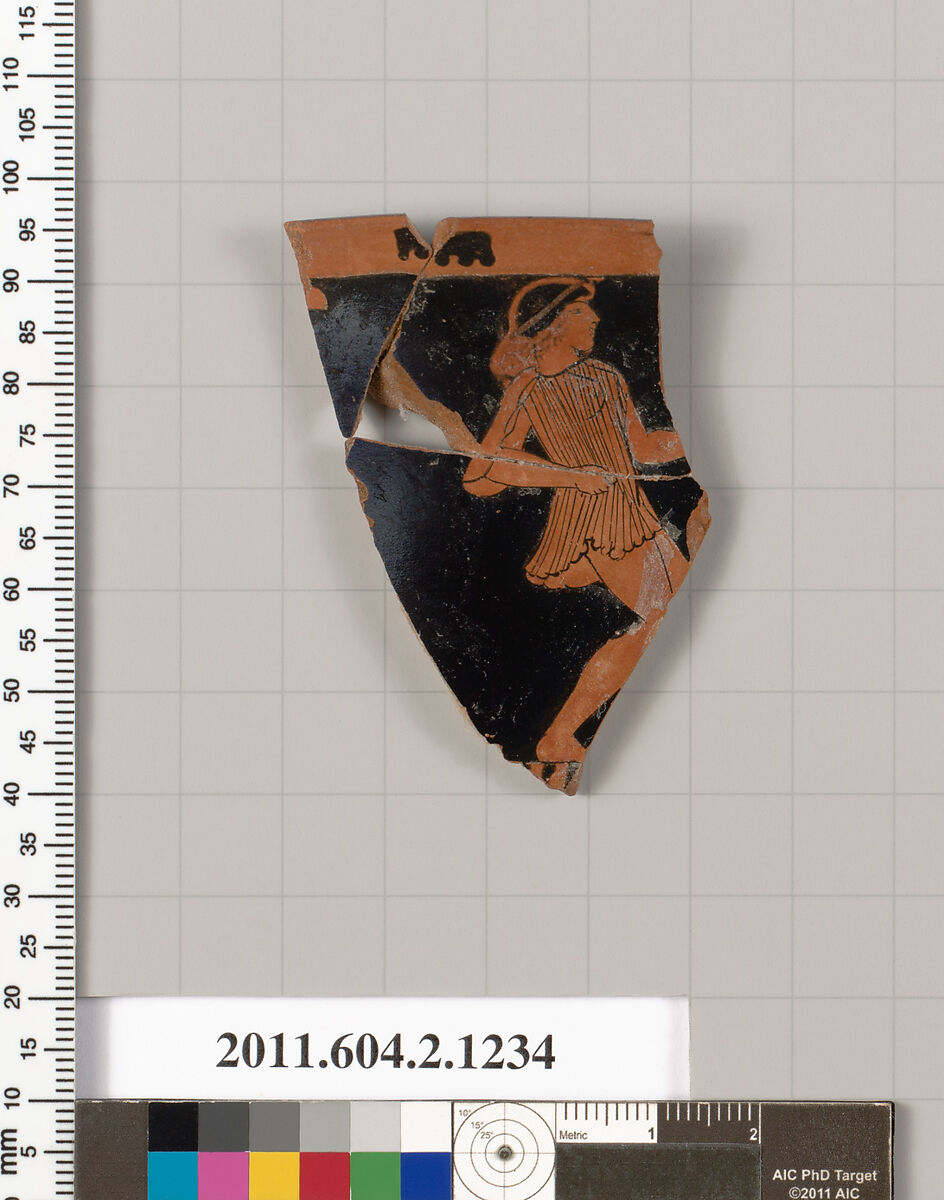 Terracotta rhyton (vase for libations or drinking), Terracotta, Greek, Attic 