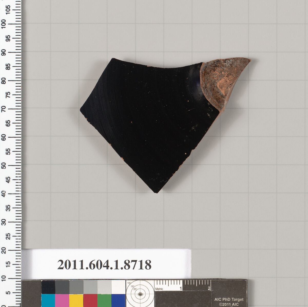 Terracotta fragment of a kylix (drinking cup), Terracotta, Greek, Attic