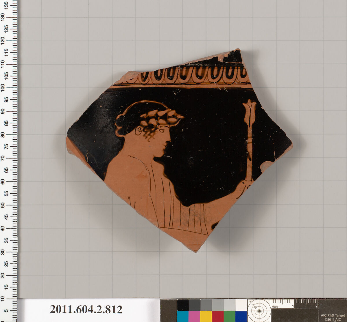 Terracotta fragment of a bell-krater (bowl for mixing wine and water), Attributed to the Altamura Painter [DvB], Terracotta, Greek, Attic 