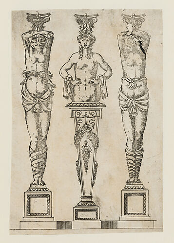 Designs for two caryatid and one term